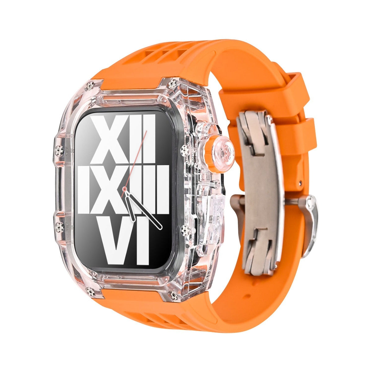 RM V30 Glacier Series Fluorkautschuk-Armband mit transparentem Gehäuse und Umbausatz für Armbanduhren