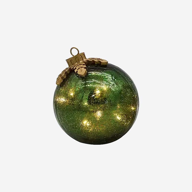 LED-Weihnachtskugeln aus Craquelé-Glas – Leuchtende Christbaumanhänger für die Weihnachtsdekoration