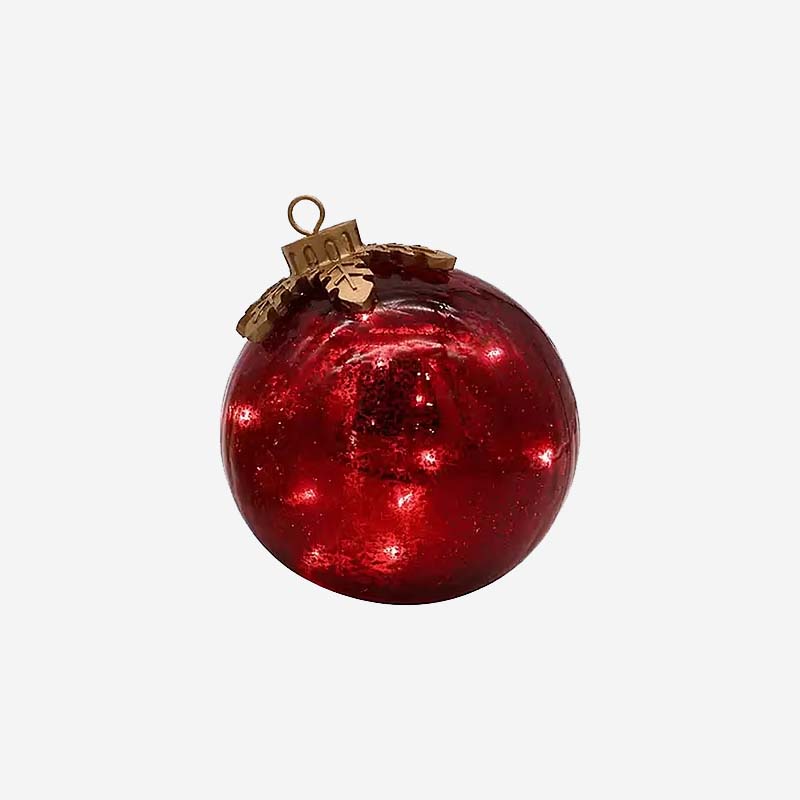 LED-Weihnachtskugeln aus Craquelé-Glas – Leuchtende Christbaumanhänger für die Weihnachtsdekoration