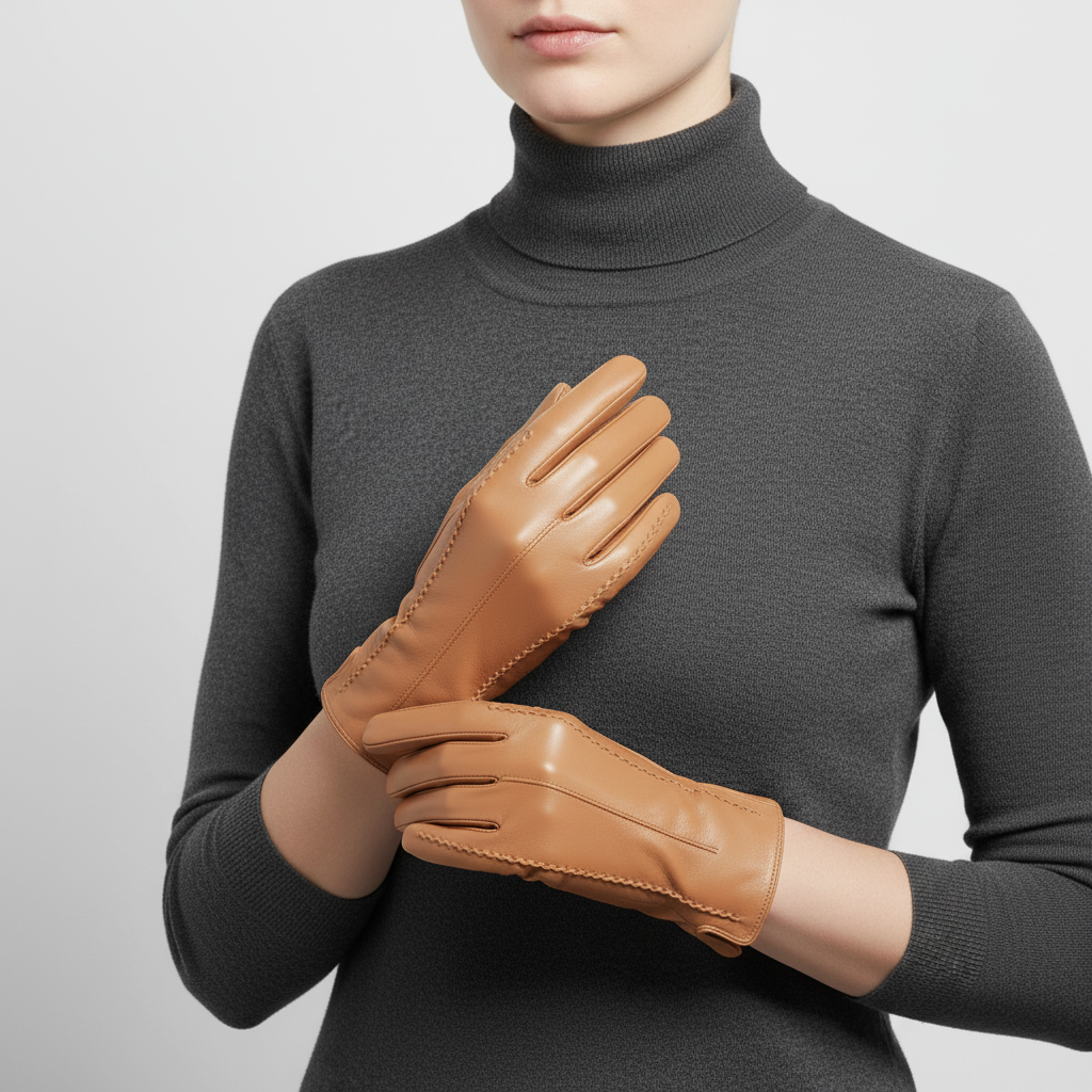 Kurze Kunstlederhandschuhe
