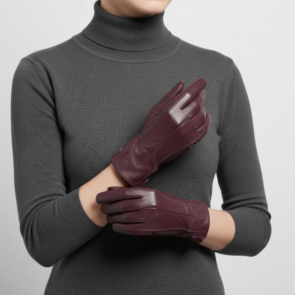 Kurze Kunstlederhandschuhe