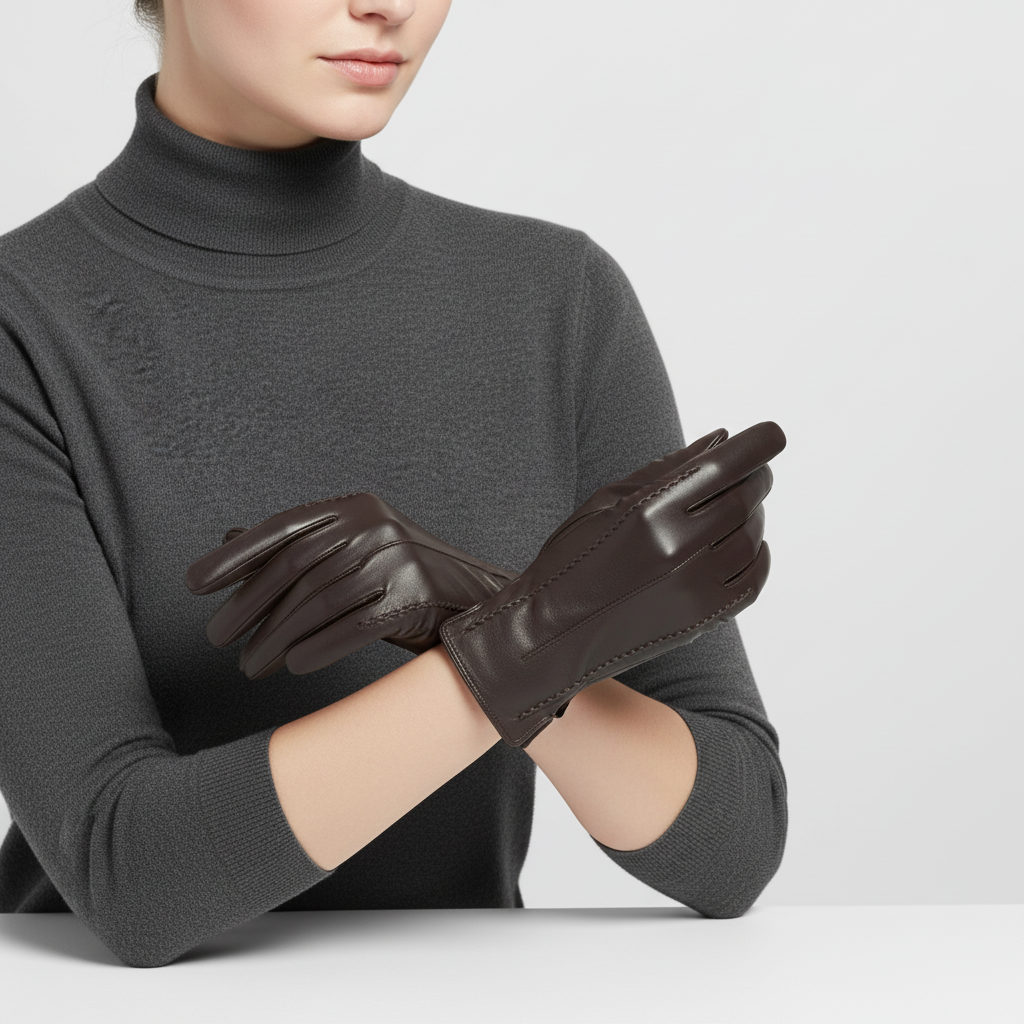 Kurze Kunstlederhandschuhe