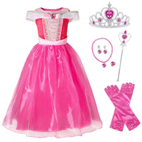 Rosa Prinzessin Halloween- und Fasnachtskostüm-Set für Mädchen