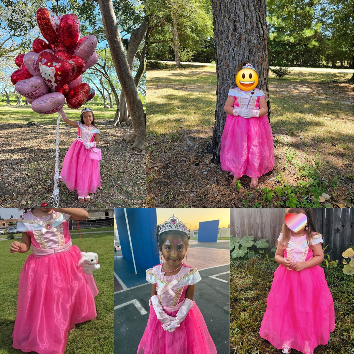 Rosa Prinzessin Halloween- und Fasnachtskostüm-Set für Mädchen