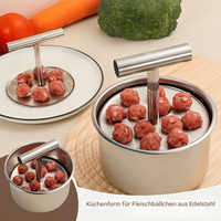 Fleischbällchenformer aus Edelstahl Küchenhelfer für gleichmässig grosse Bällchen