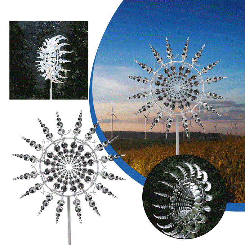 Rostfreies kinetisches Windspiel und Windrad aus Metall für Outdoor-Gartendekoration und Landschaftsgestaltung