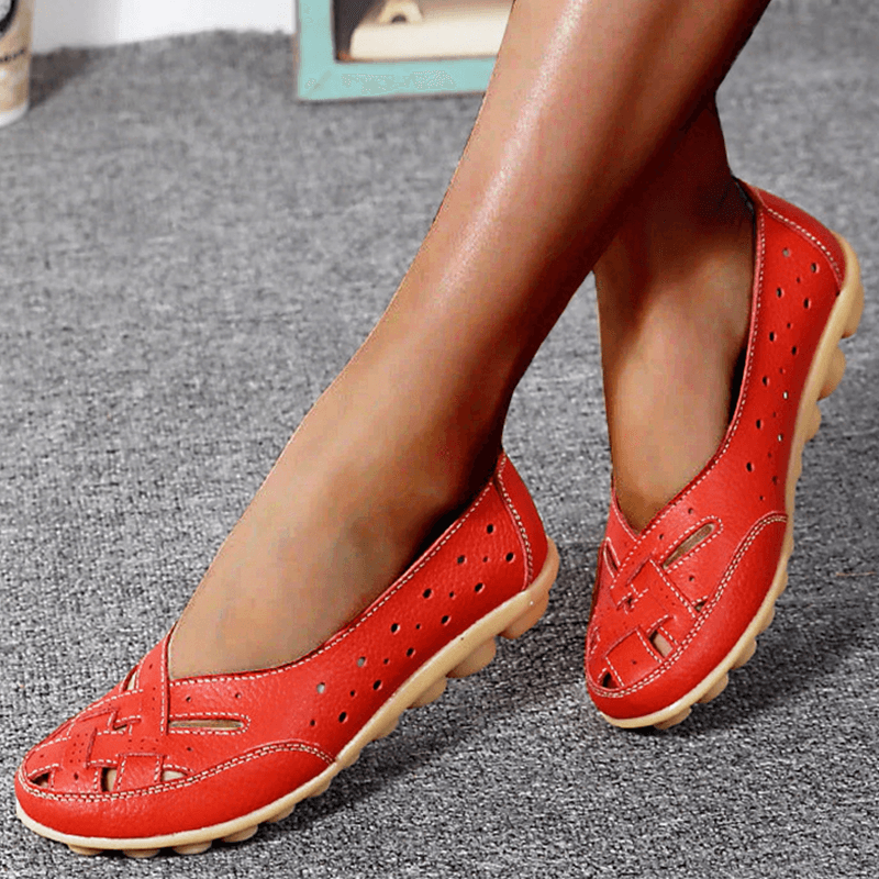 Flexibler, weich gepolsterter flacher Damenschuh