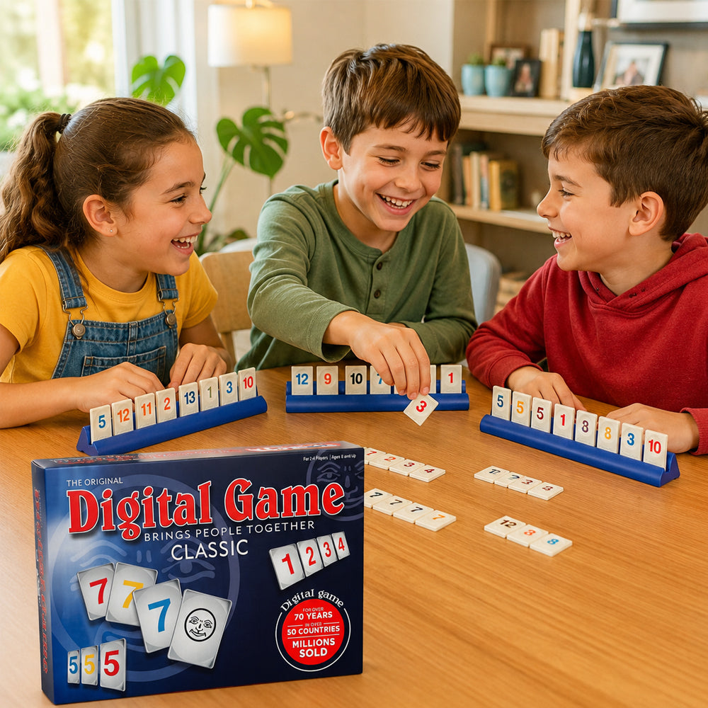 Rummikub – klassisches Familien-Brettspiel mit Zahlen, Taktik und Strategie für 2-4 Spieler
