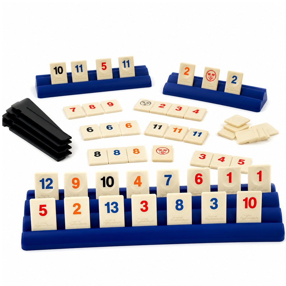 Rummikub – klassisches Familien-Brettspiel mit Zahlen, Taktik und Strategie für 2-4 Spieler