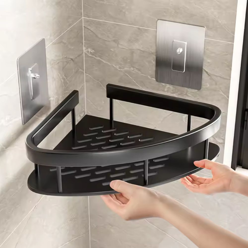 Eck-Duschablage mit Wasserablauf