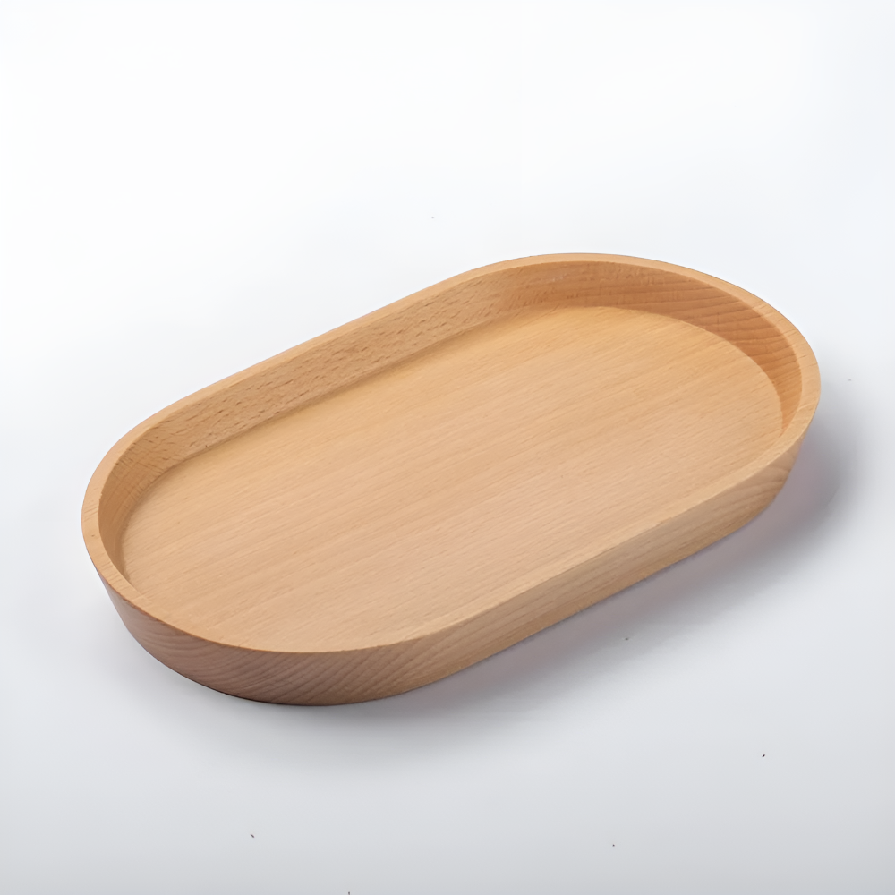 Serviertablett aus Holz mit natürlicher Maserung