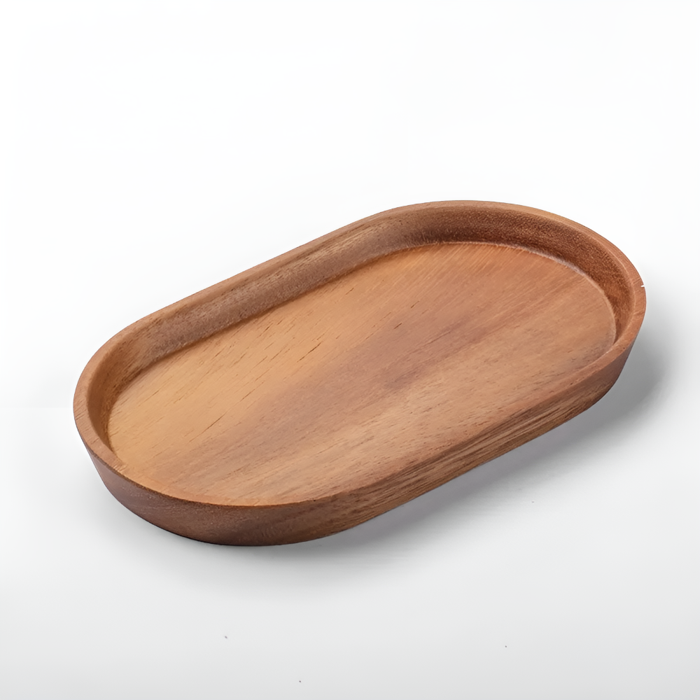 Serviertablett aus Holz mit natürlicher Maserung