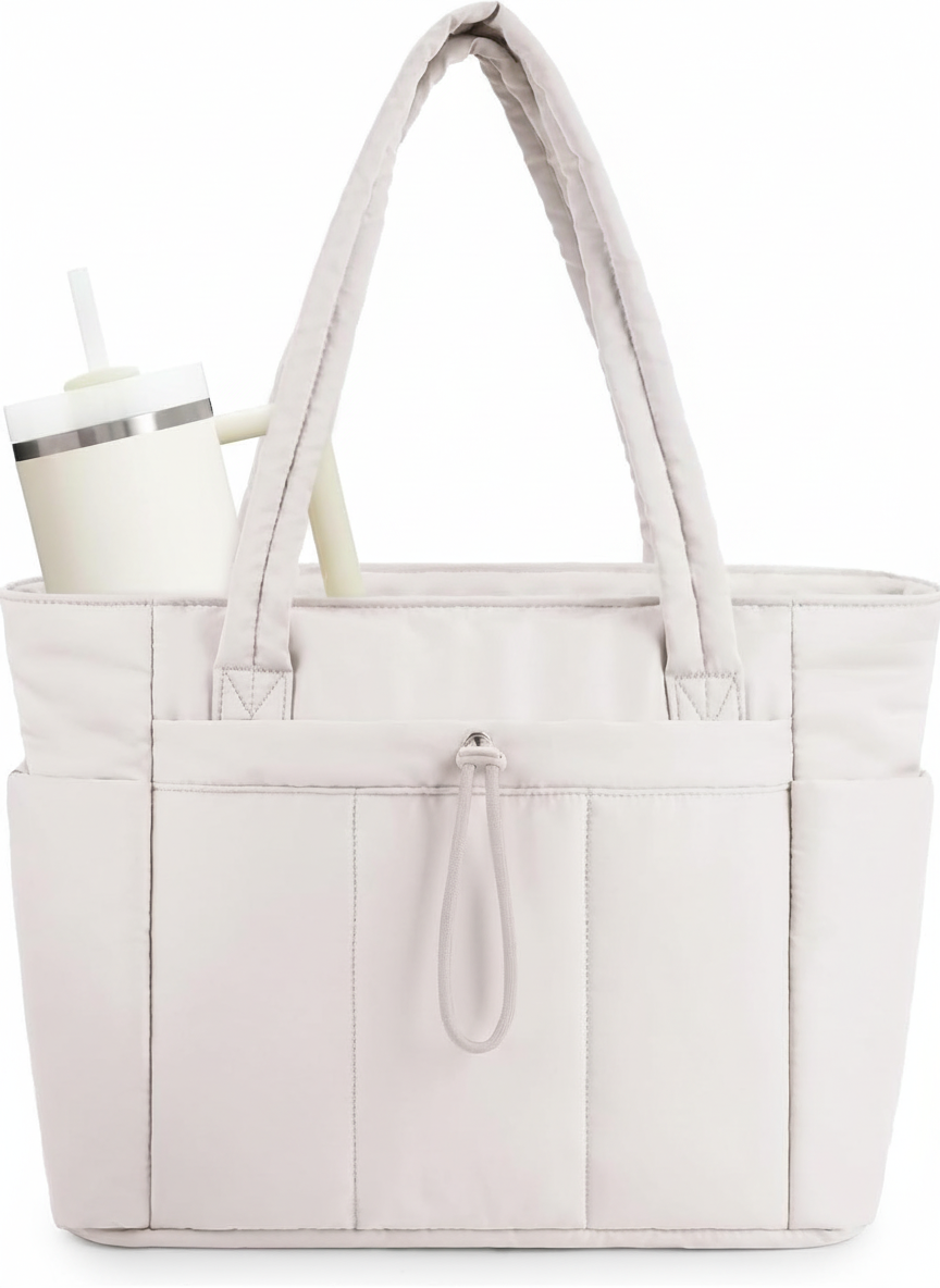 Vielseitige Damen-Schultertasche mit integriertem Getränkehalter
