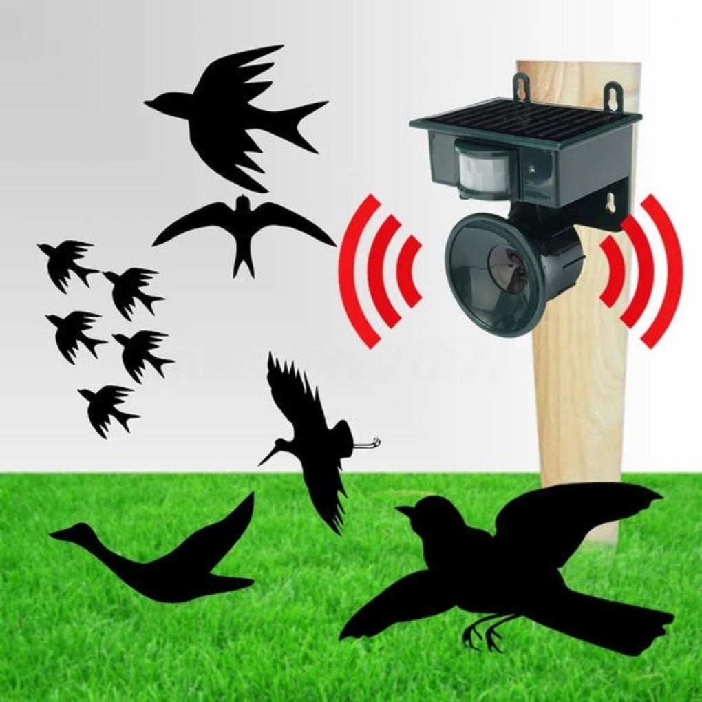Solar-Vogelabwehr mit Bewegungsmelder und Ton