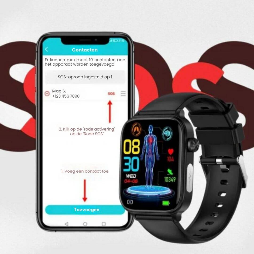 SOS-Smartwatch mit Sturzerkennung und Blutzuckermessung