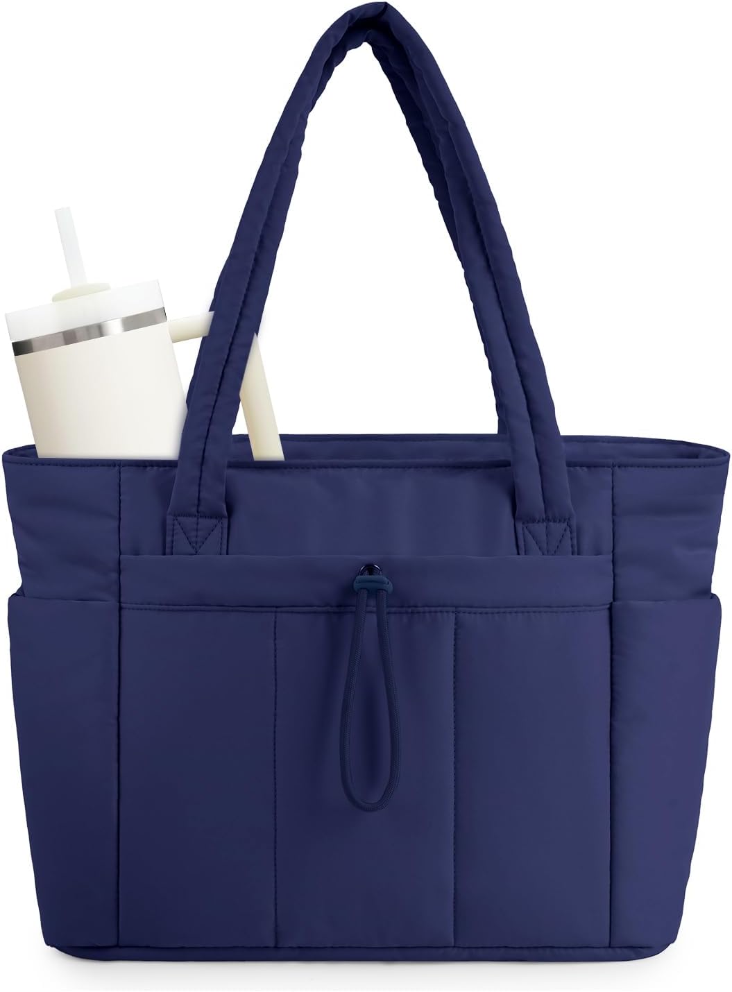 Gesteppte Puffer-Schultertasche mit Laptopfach und Flaschenhalter