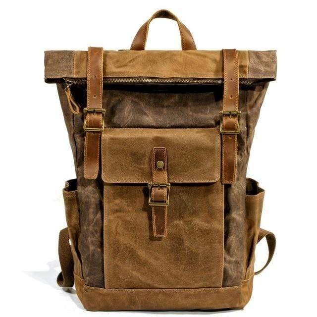 Strapazierfähiger Herren Vintage-Rucksack aus Canvas und Leder