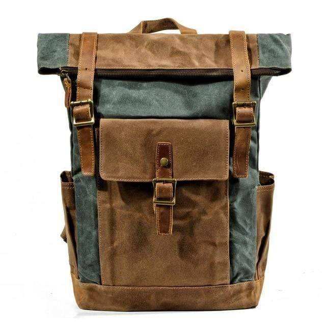 Strapazierfähiger Herren Vintage-Rucksack aus Canvas und Leder