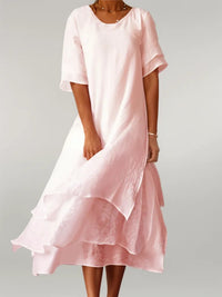 Stufenförmiges Damen-Midikleid in A-Linie