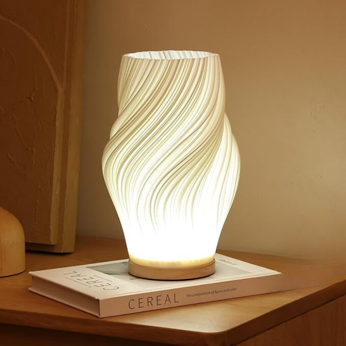 Dimmbare Design-LED-Lampe mit gewellter Struktur