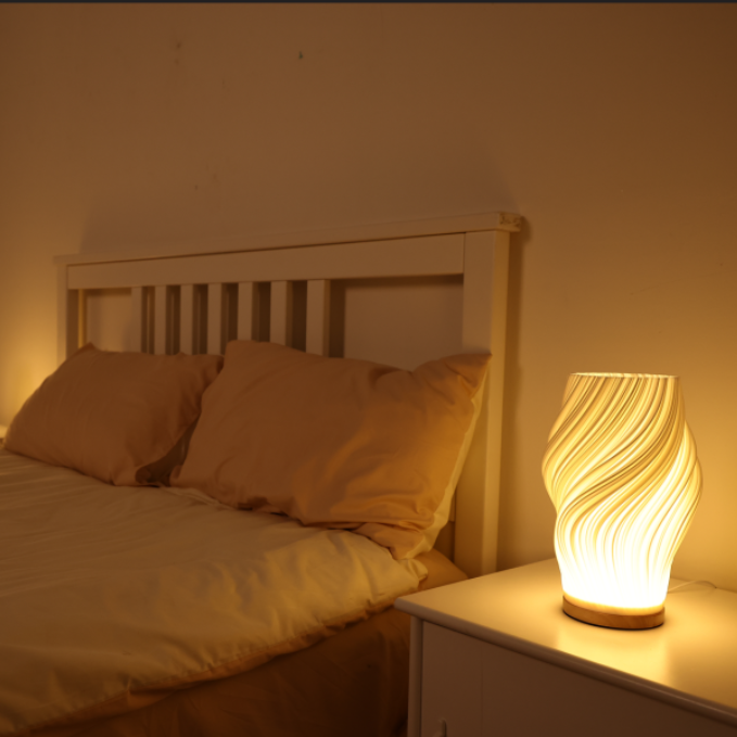 Dimmbare Design-LED-Lampe mit gewellter Struktur