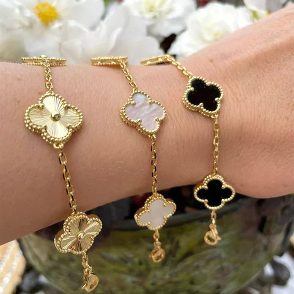 Glücksbringendes vierblättriges Kleeblatt-Armband