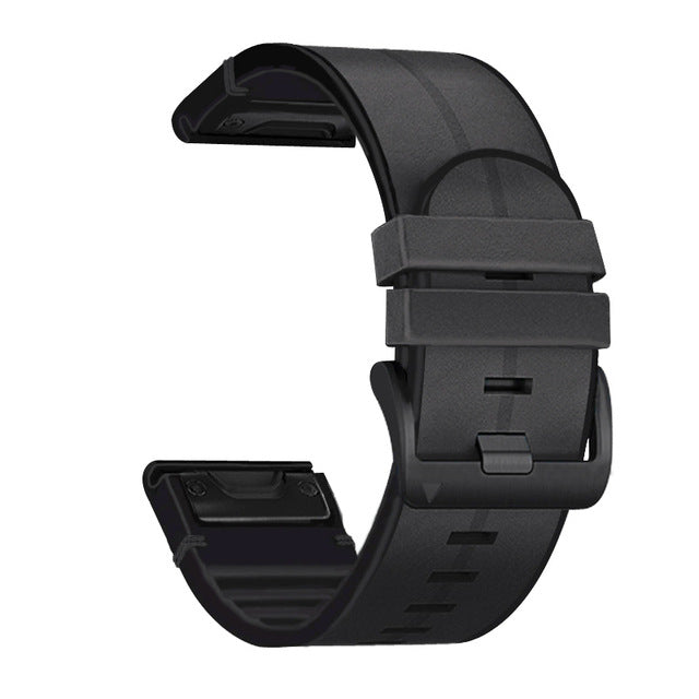 Silikon-Leder-Uhrenarmband für Garmin Fenix 8 7X 7 5X 5 6 Modelle