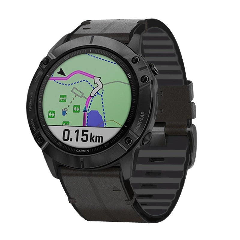 Silikon-Leder-Uhrenarmband für Garmin Fenix 8 7X 7 5X 5 6 Modelle
