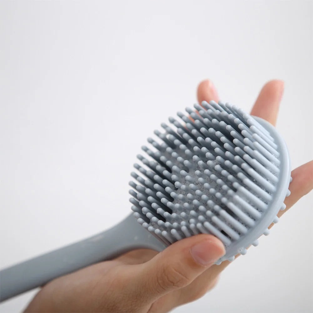 Silikon-Badebürste mit langem Griff - für Peeling und Massage