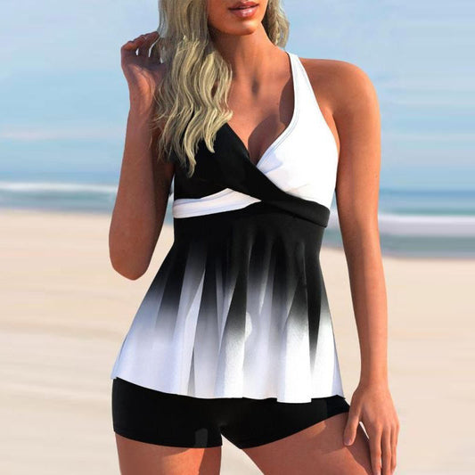 Damen-Tankini im Farbblock-Design für den Sommerurlaub