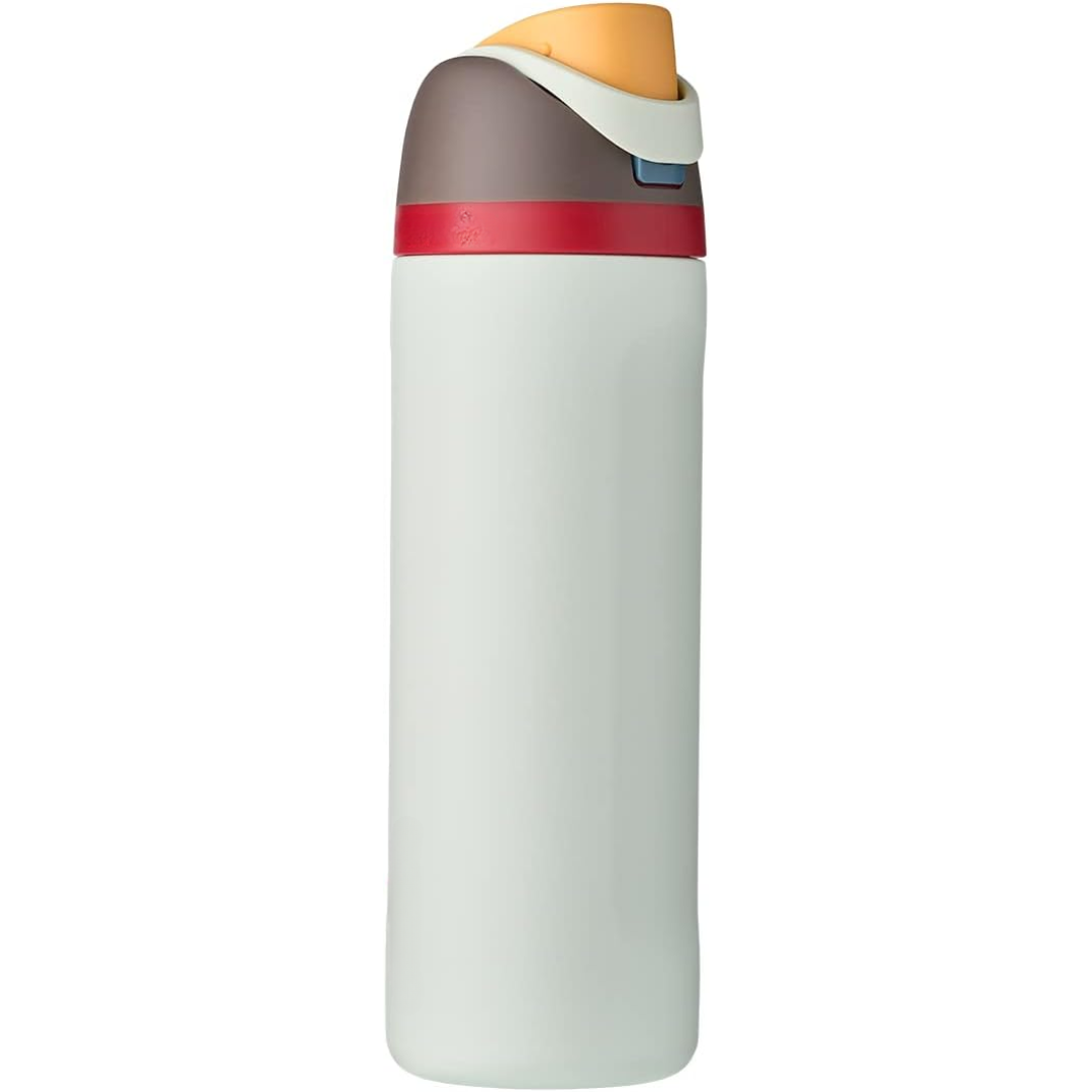 Auslaufsichere, isolierte Edelstahl-Trinkflasche mit Strohhalm - BPA-frei