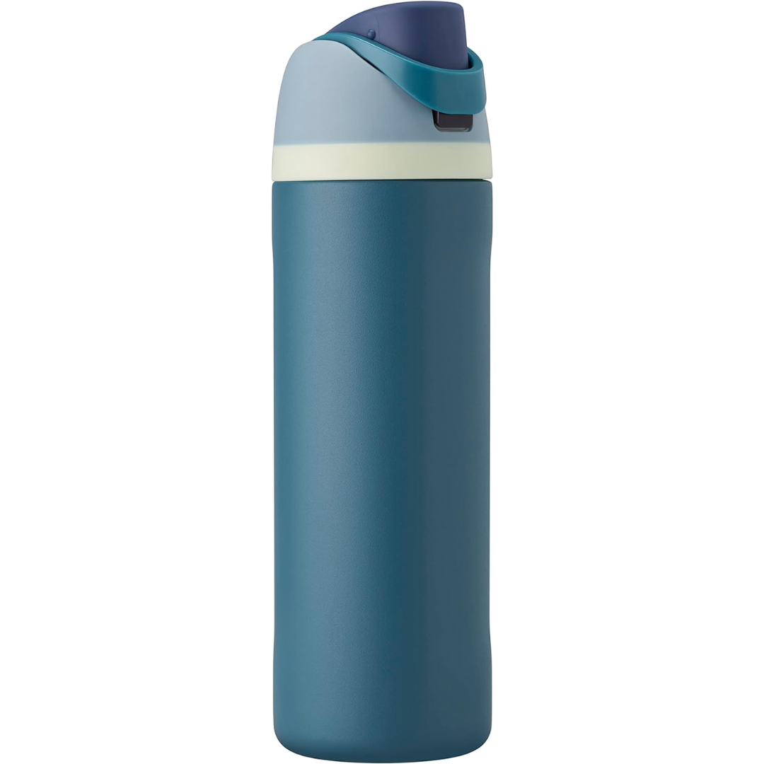 Auslaufsichere, isolierte Edelstahl-Trinkflasche mit Strohhalm - BPA-frei