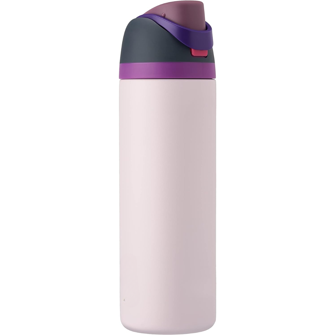 Auslaufsichere, isolierte Edelstahl-Trinkflasche mit Strohhalm - BPA-frei
