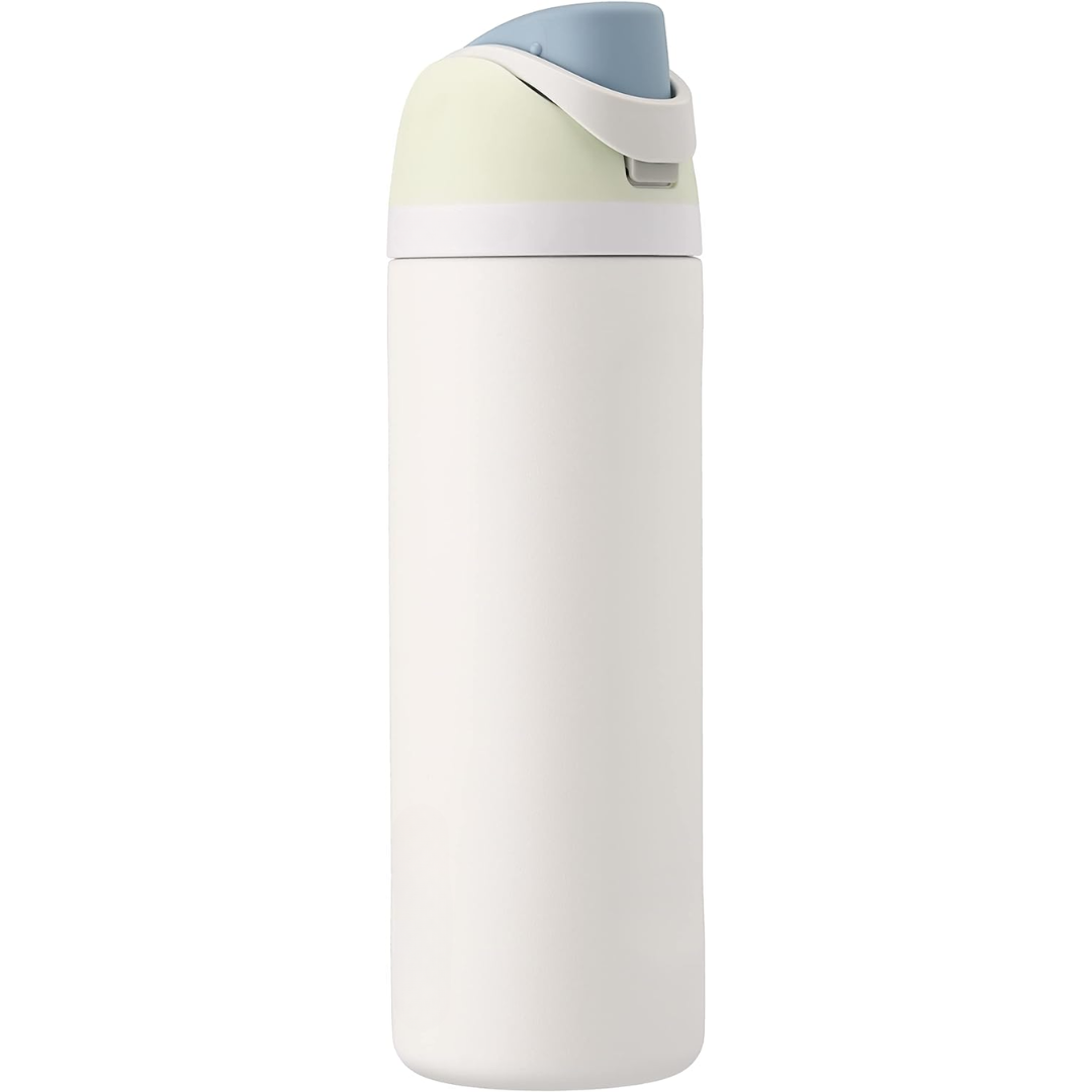 Auslaufsichere, isolierte Edelstahl-Trinkflasche mit Strohhalm - BPA-frei