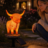 Solar Schottisches Hochlandrind Garten-Dekoleuchte