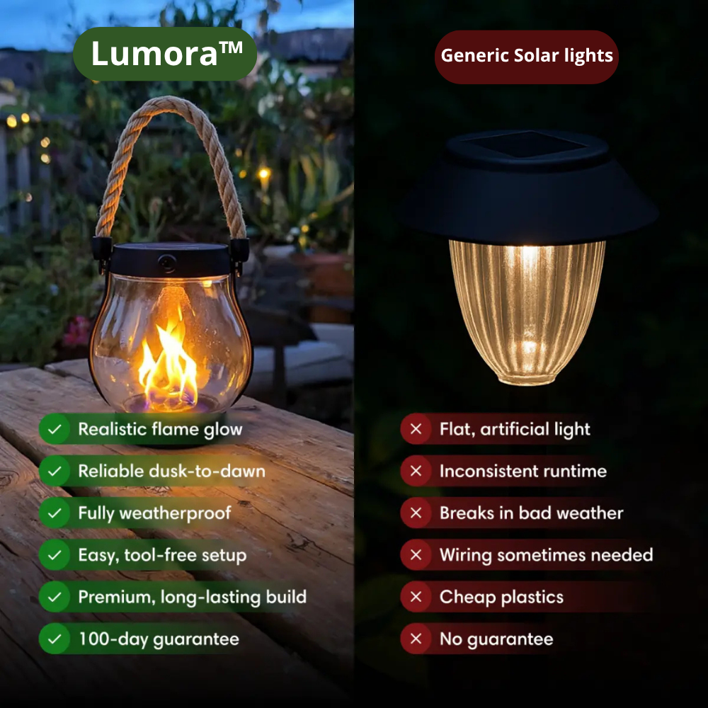 Solarlaterne mit realistischem Flammeneffekt