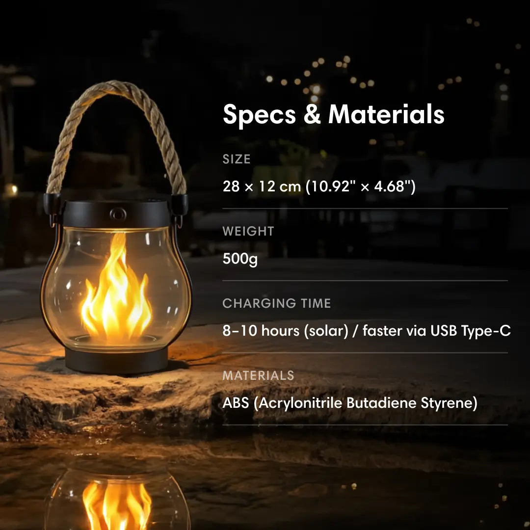 Solarlaterne mit realistischem Flammeneffekt