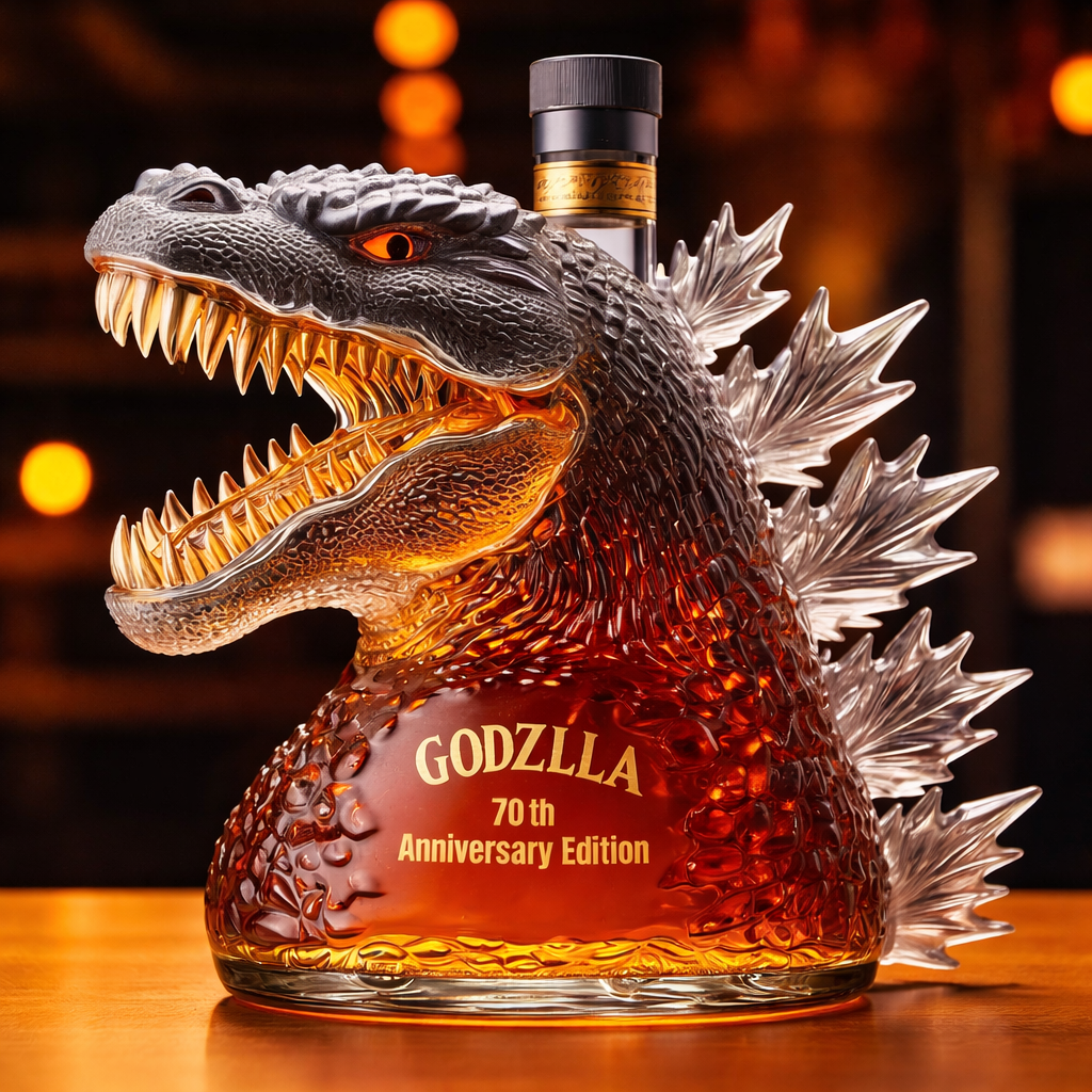 Whisky-Dekanter in Monsterform, Glasflasche für Bardekoration