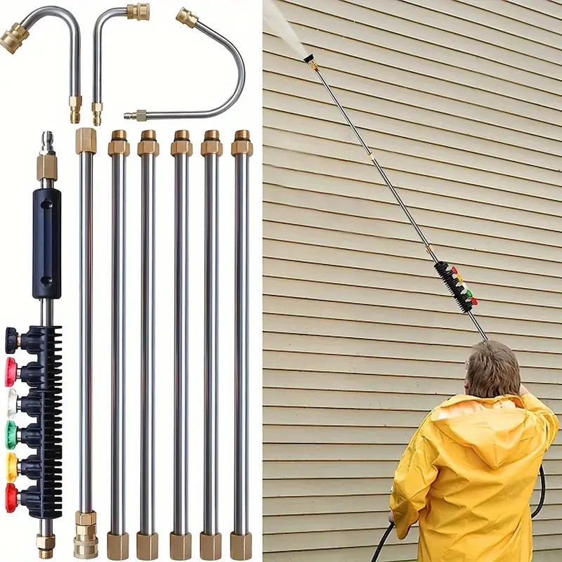 Teleskop-Hochdruckreiniger-Lanzen-Set - 4000 PSI, für Dachrinnen- und Dachteile-Reinigung