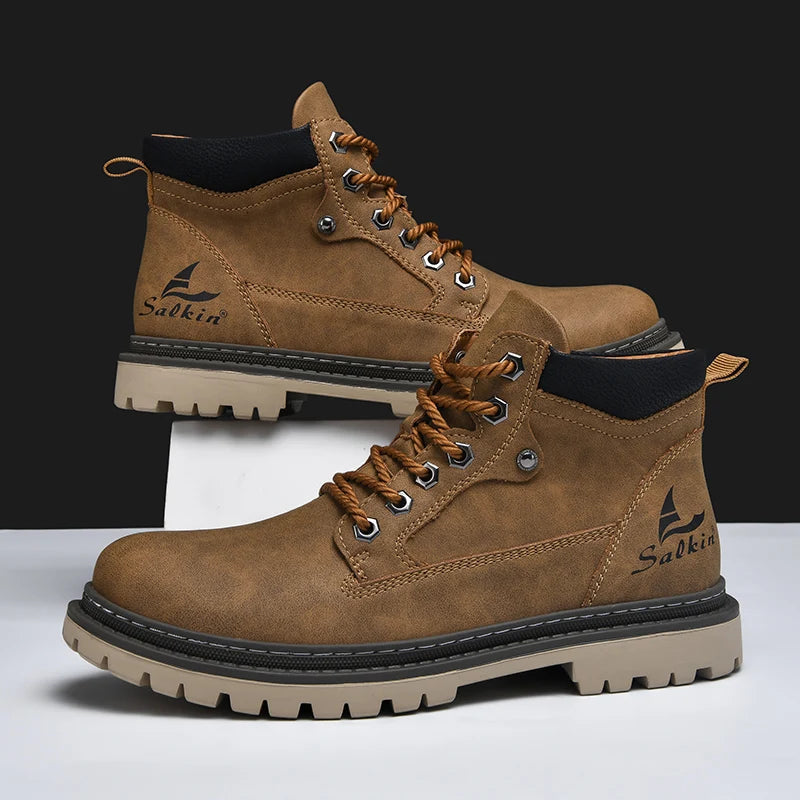 Winter-Herrenstiefel | Leder-Wanderstiefel für winterliche Bedingungen