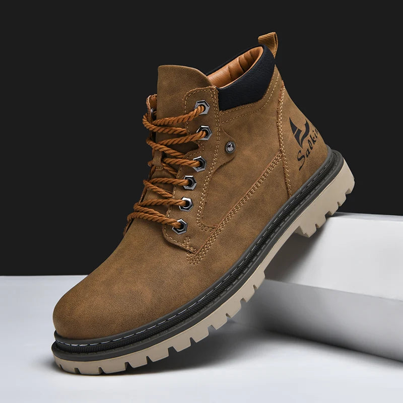 Winter-Herrenstiefel | Leder-Wanderstiefel für winterliche Bedingungen