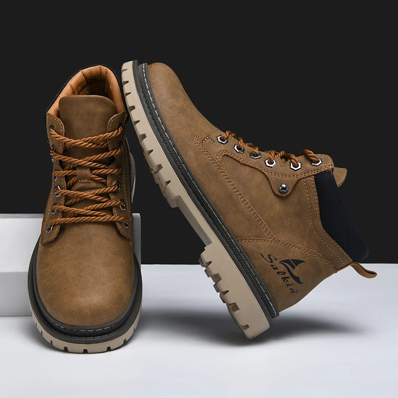 Winter-Herrenstiefel | Leder-Wanderstiefel für winterliche Bedingungen