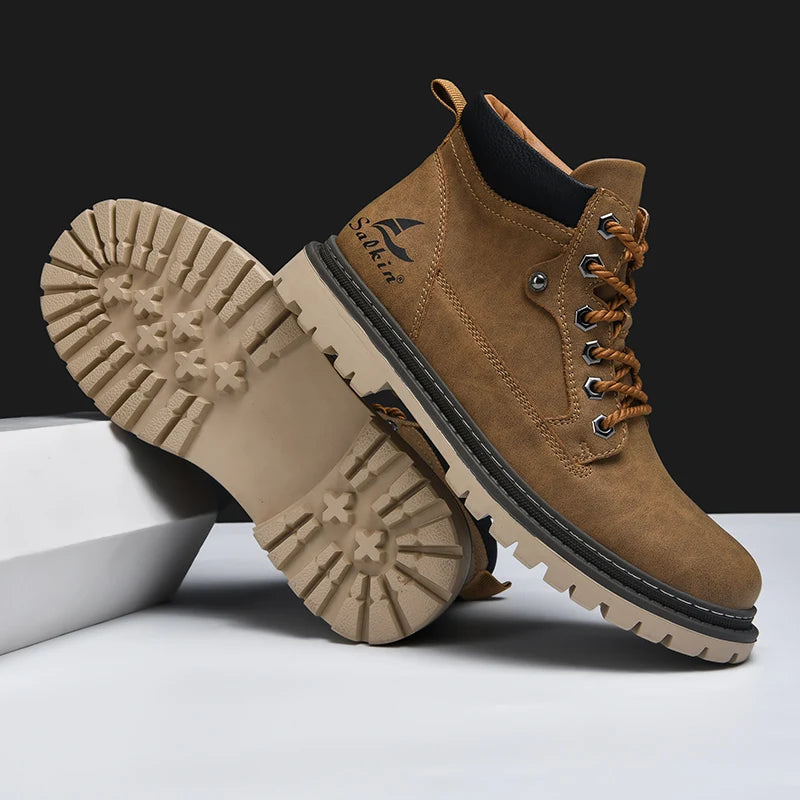 Winter-Herrenstiefel | Leder-Wanderstiefel für winterliche Bedingungen