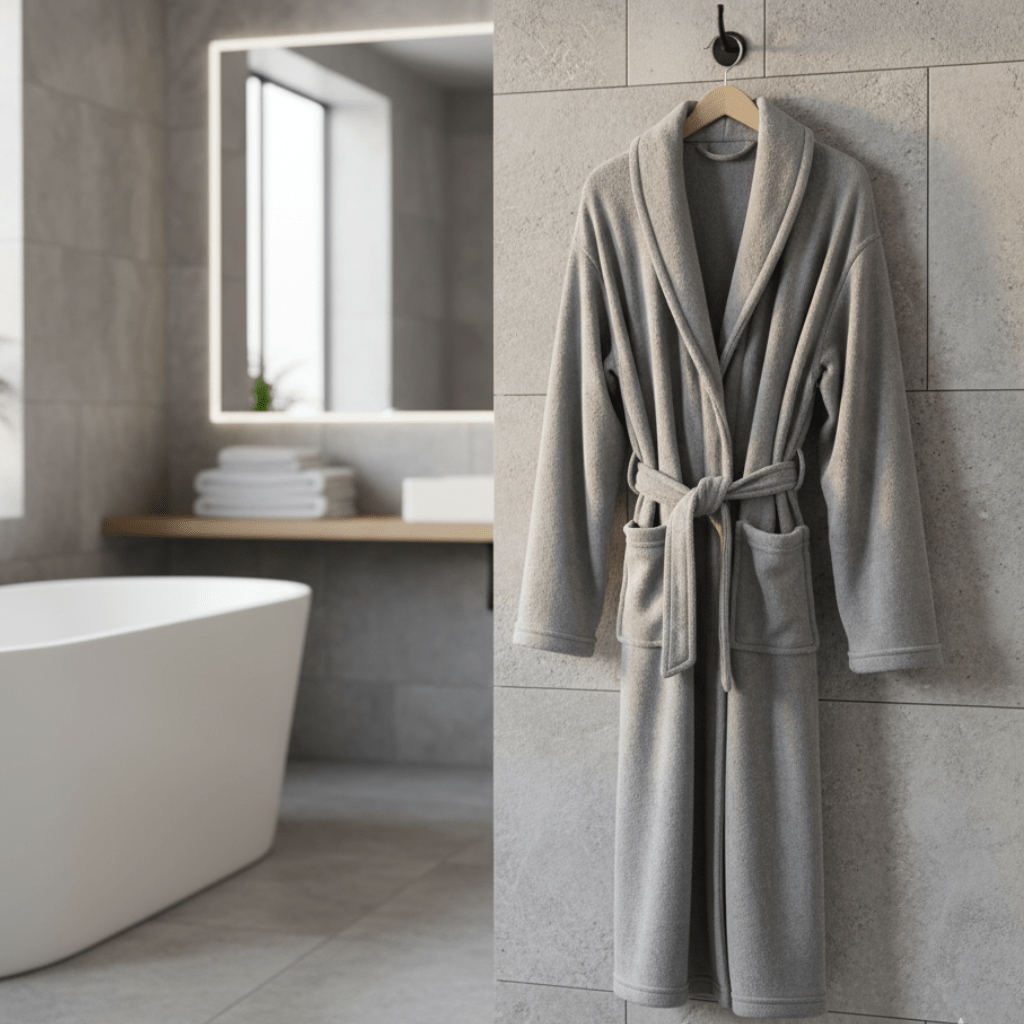 Winter-Bademantel mit Gürtel und langen Ärmeln für Damen und Herren