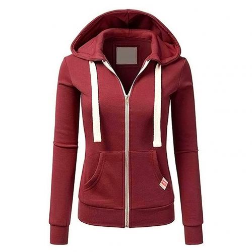 Eng anliegender Damen-Kapuzenpullover mit Reissverschluss