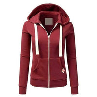 Eng anliegender Damen-Kapuzenpullover mit Reissverschluss