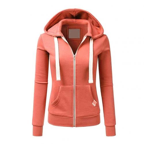 Eng anliegender Damen-Kapuzenpullover mit Reissverschluss