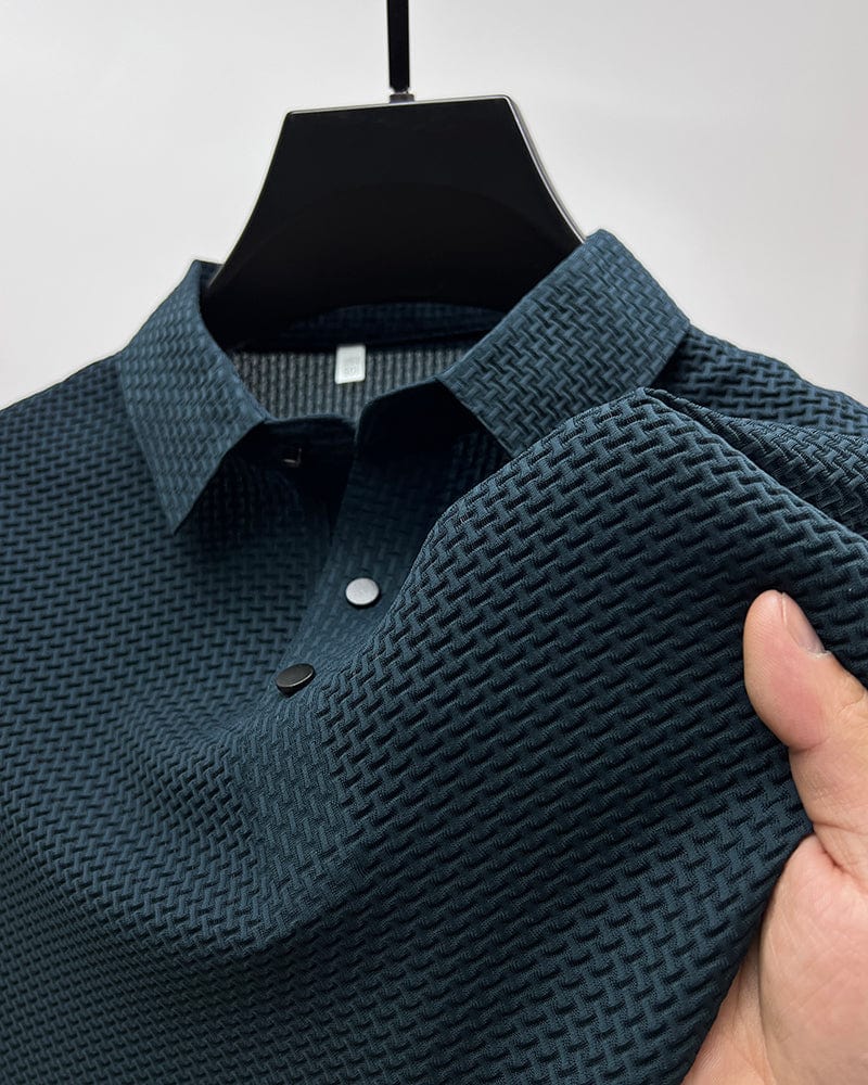 Texturiertes klassisch geschnittenes Herren-Poloshirt
