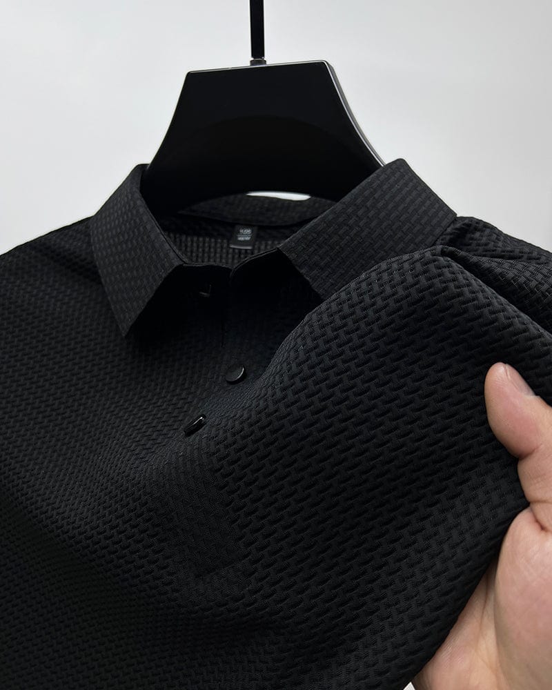 Texturiertes klassisch geschnittenes Herren-Poloshirt
