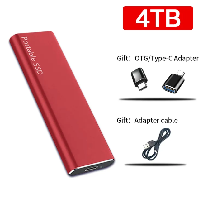 Tragbare externe 4-TB-USB-C-Festplatte für PC & Mac